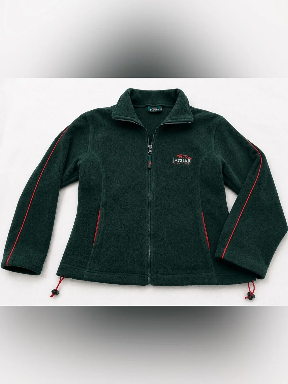 Jaguar Racing Fleece Jacket Y2K Men’s M British Green Full Zip Motorsport F1